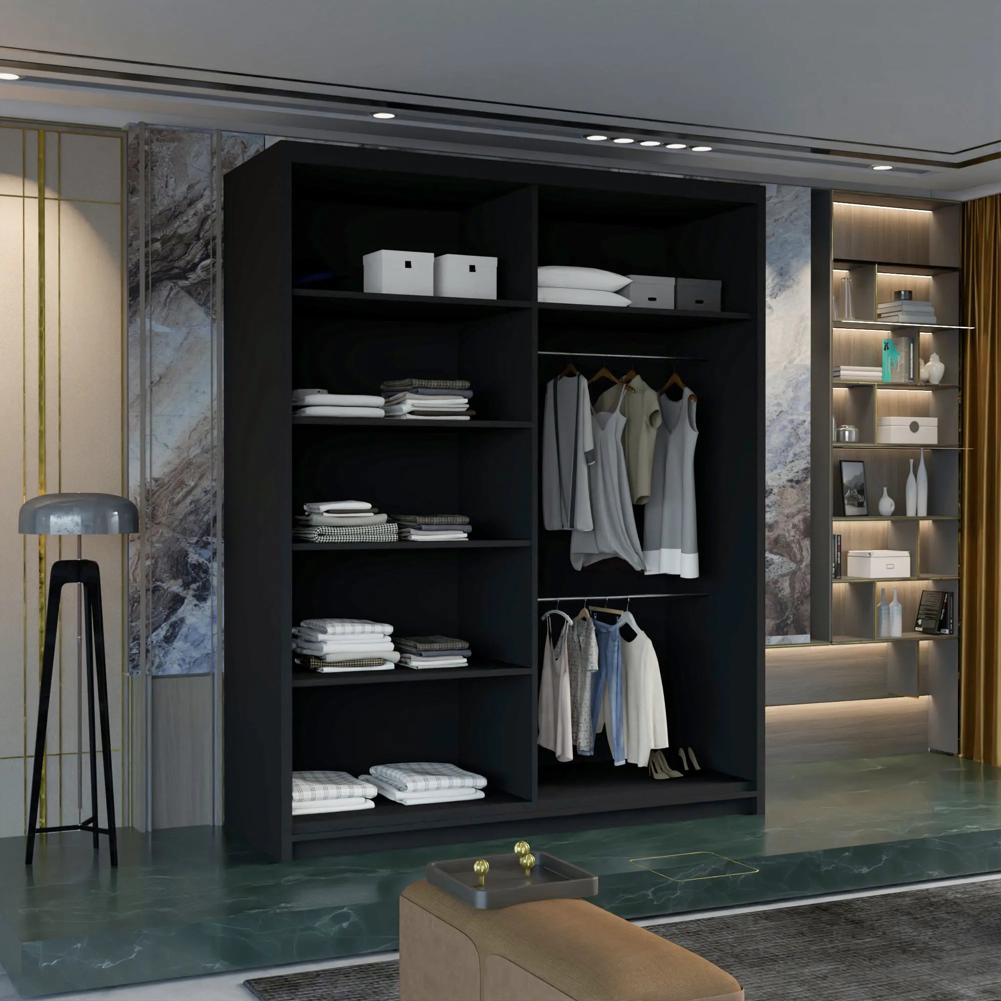 MARIKA-BLACK-WARDROBE-150-180-CM