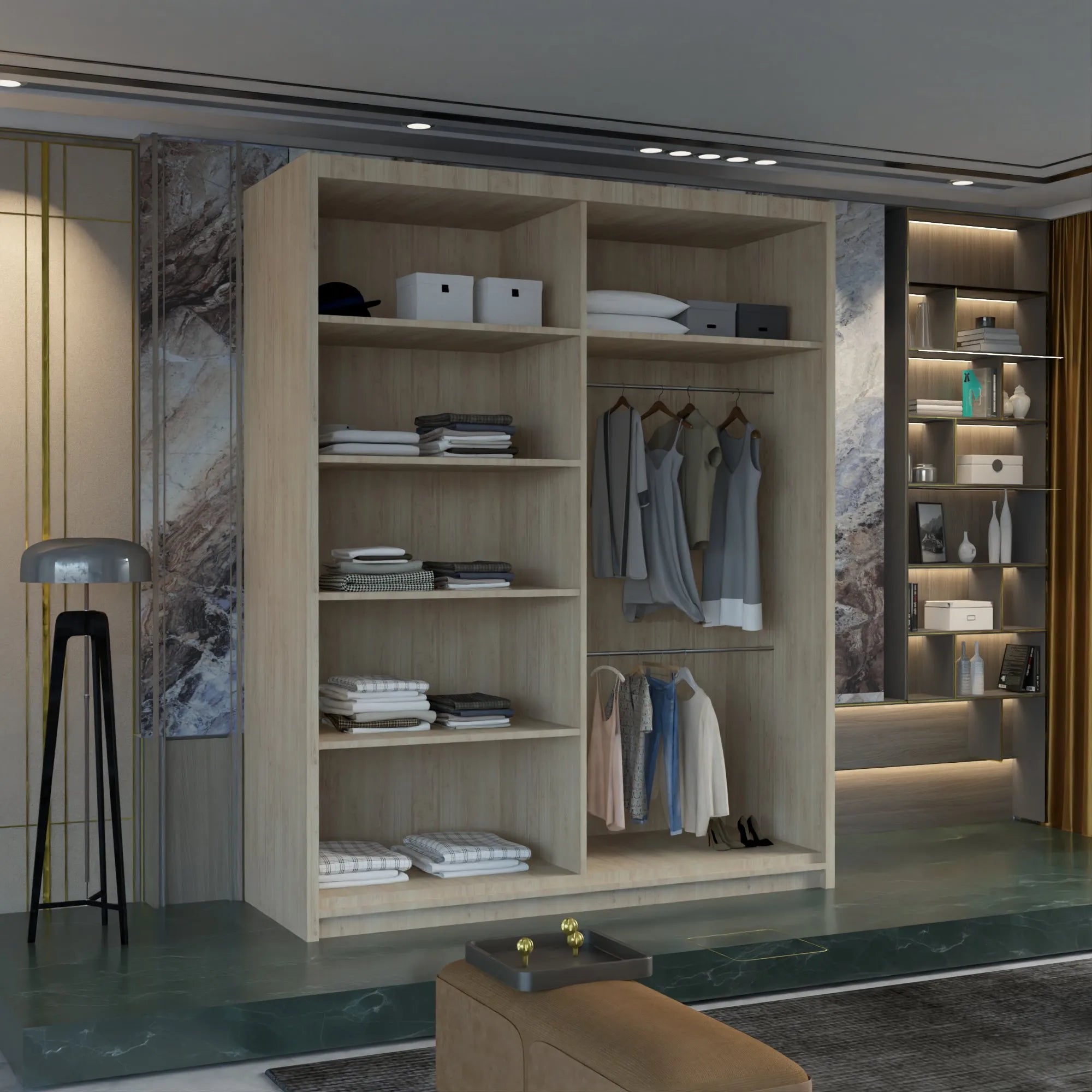 MARIKA-OAK-WARDROBE-150-180