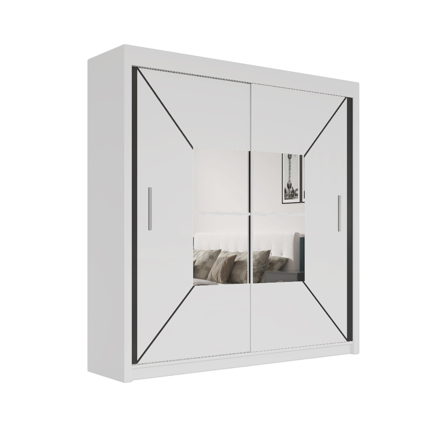 Nichol 203 white bg Nichol White Wardrobe